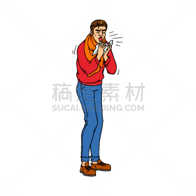 最终期限,餐巾,青年男人,白色人种,成年的,人,男人,季节,生病,打喷嚏