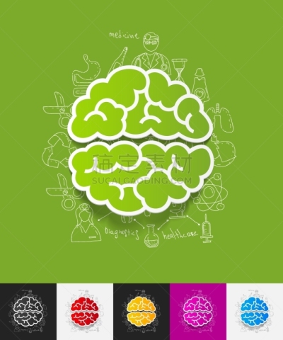 标签,动物手,脑部,四元素,纸,健康保健,人,半球体,绘制,思考