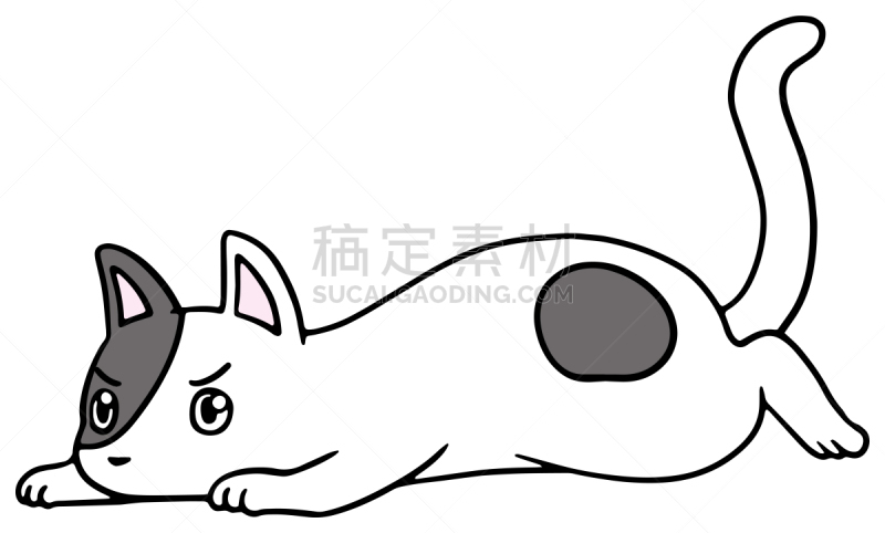矢量,绘画插图,猫,惊骇,十二生肖,恐怖,简单,动物,宠物商店