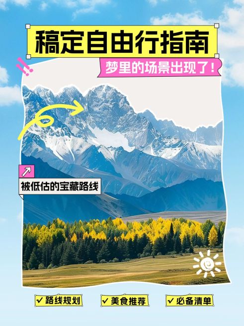 旅游出行自由行拼图旅游攻略指南分享小红书封面预览效果