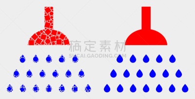 像素化,计算机图标,平坦的,球体,一个物体,淋浴,喷