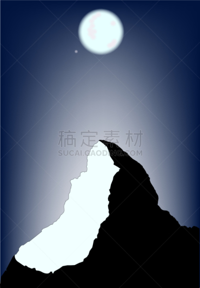 夜晚,马特洪峰,雪山,浪漫,图像,滑雪运动,阿尔卑斯山脉,树荫,雪,冻结的