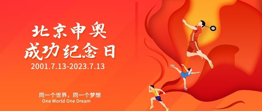 北京申奥成功纪念日卡通感公众号首图