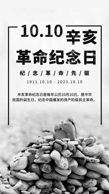 辛亥革命纪念日周年党政手机海报预览效果