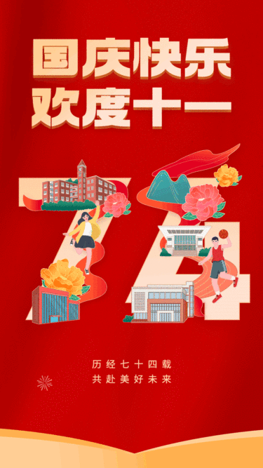 国庆节节日祝福手机海报