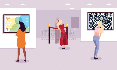 女人,现代,画廊,事件,光学设备,艺术品,旅行者,建筑,站