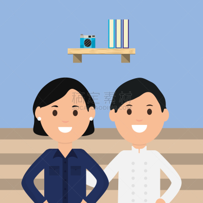 住宅房间,男人,书,架子,女商人,职业,主厨