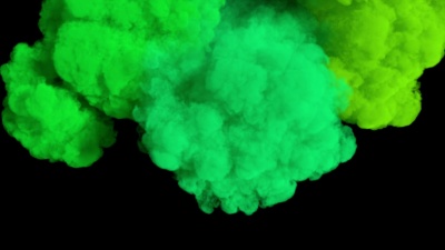 彩色墨水在水中扩散/彩色烟雾，自上而下擦拭框架。