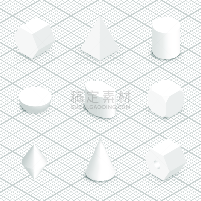矢量,三维图形,几何形状,绘画插图,球体,半球体,一个物体,背景分离,圆柱体,简单