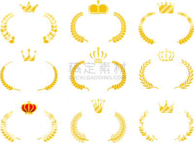 边框,王冠,月桂花冠,黄金,圆形,宽的,商务,运动,月桂树叶,市场营销