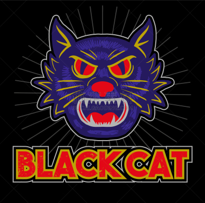 猫,黑色,分离着色,红色,衬衫,彪马,性格,复古