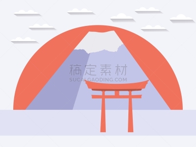 大门,日本,山,图标,亚洲,自然,传统,红色,自然美