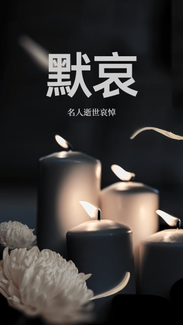 名人逝世哀悼手机海报预览效果