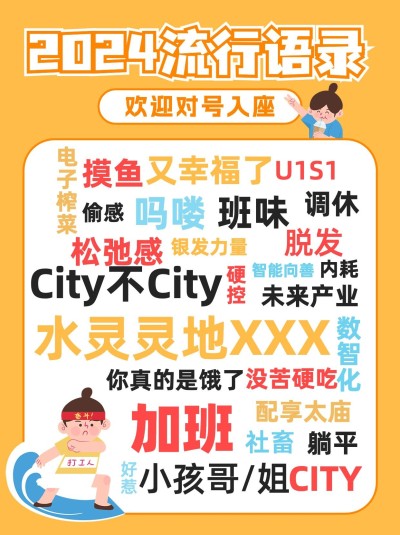 2024十大流行语年终年底热词小红书封面