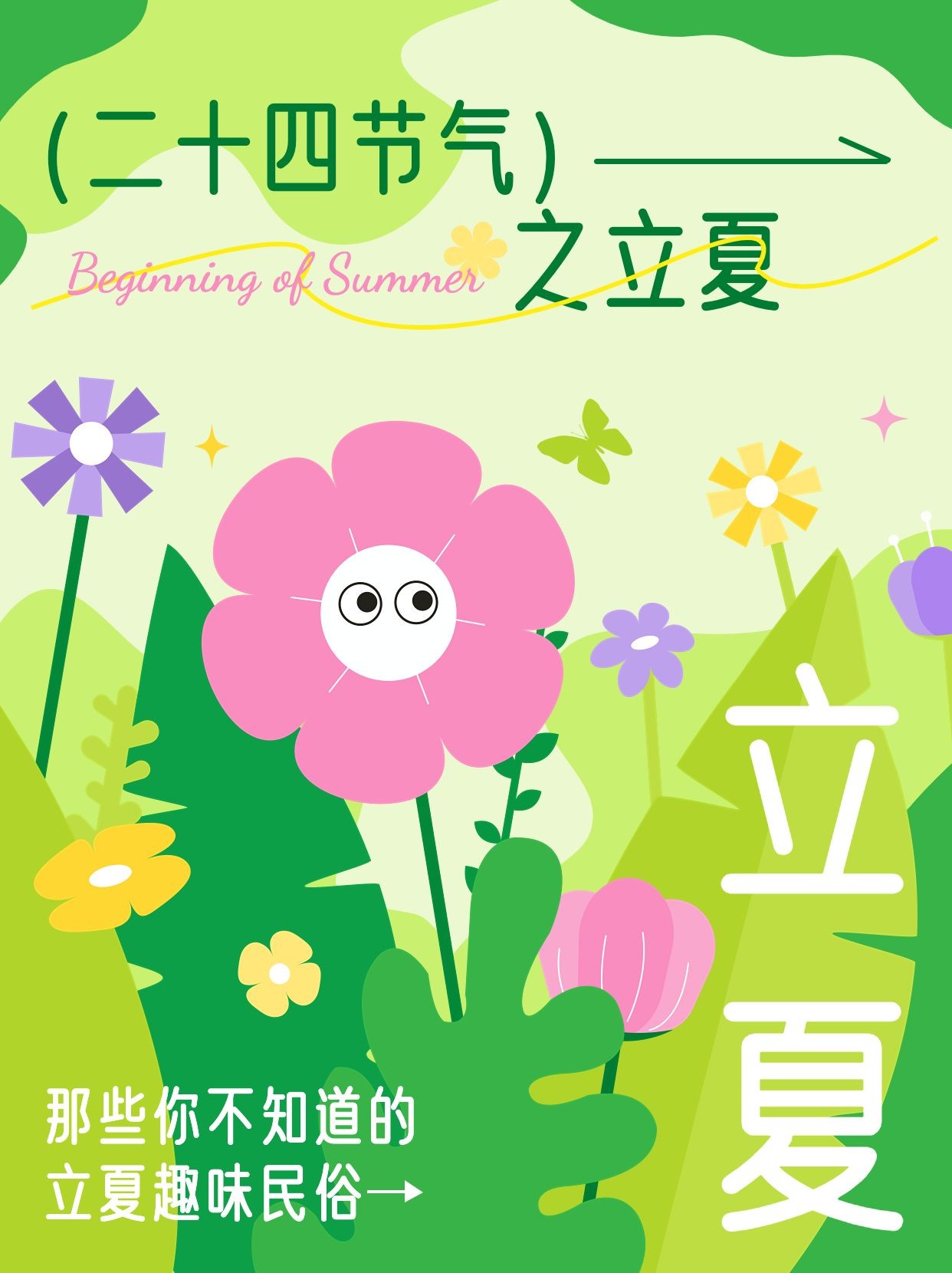 立夏节气科普小红书套装小红书封面