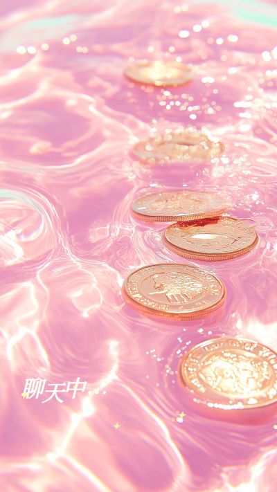 光感水波金币聊天背景图aigc