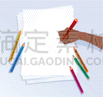 女性,手,铅笔,部分,空的,背景分离,画画,画画