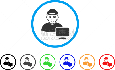 圆形,使用电脑,计算机图标,男孩,计算机,电子邮件,男人,办公室职员,图像,设计元素