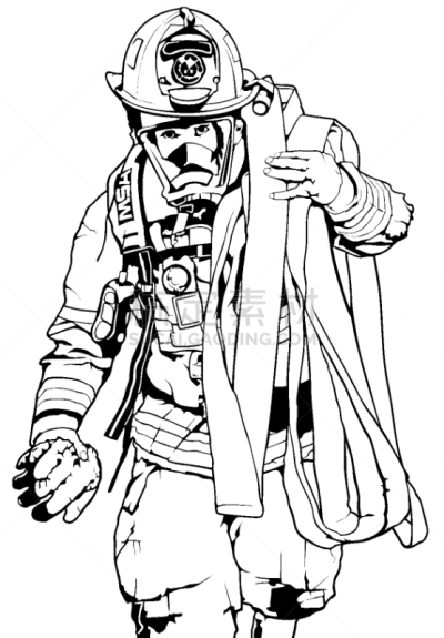 消防员,灭火水龙带,救护服务职位,制服,矢量,人,安全的,男人,图像,援救