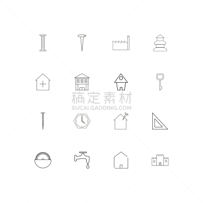 直的,建筑业,极简构图,建筑体,计算机图标,房屋,图书馆,三角板,图像,矢量