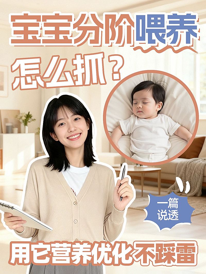 母婴亲子新生儿成长发育科普人像小红书封面