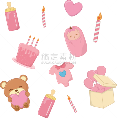 粉色,蛋糕,华贵,浪漫,玩具,小的,自然美,布置,坐,喂养