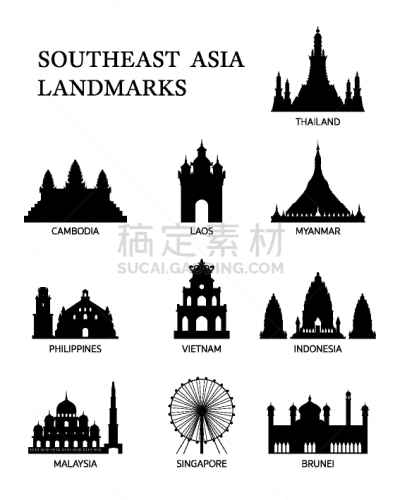 著名景点,东南亚,国内著名景点,旅途,旅游目的地,建筑,图像,剪影,布置,旅游