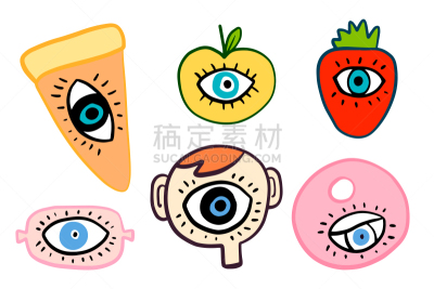 人的眼睛,绘画插图,卡通,矢量,手,表格,漫画书,巨大的,发型,布置