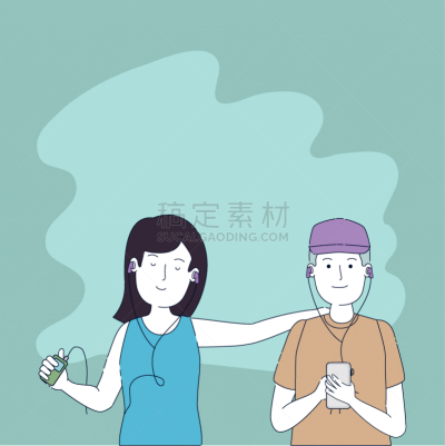 进行中,友谊,青年伴侣,音乐,传媒,耳机,男人,团队,听,相伴