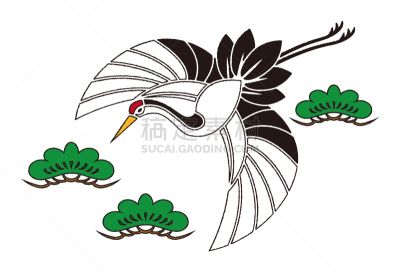 背景,绘画插图,飞,矢量,鹤,材料,华丽的,十二生肖,简单,海无花果树
