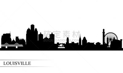 路易斯维尔,城市天际线,背景,明信片,全景,图像,美国,自然美,剪影