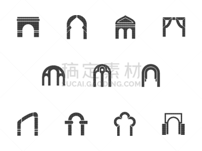 建筑,黑色,国际著名景点,黑白图片,分离着色,白色,建筑外部,外立面,图像,矢量
