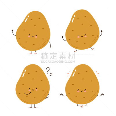 可爱的,马铃薯,性格,快乐,蔬菜,有机食品,自然,收集,布置,捆