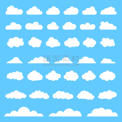 云,矢量,天气,绘画插图,计算机图标,分离着色,蓝色背景,数字10,布置,写实