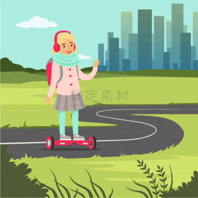 陀螺仪,女生,城市,城镇,风景,平衡,技术,图像,微笑,骑车