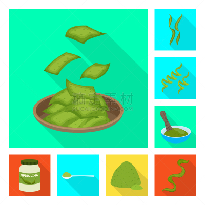 海洋,图标集,式样,蛋白质,蔬菜,素食,健康保健,螺线,营养品,食品