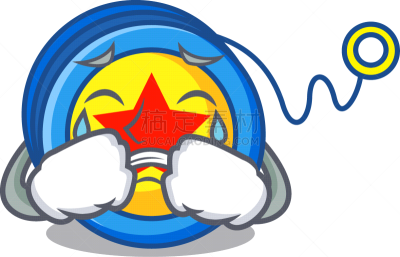 溜溜球,吉祥物,动画片,时尚,圆形,可爱的,性格,创造力,童年,哭