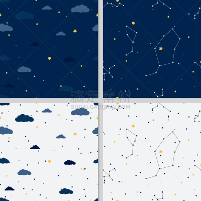 天空,星系,夜晚,四方连续纹样,极简构图,可爱的,太空船,暗色,纺织品,壁纸