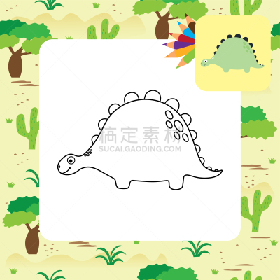可爱的,卡通,戒童,野生动物,小的,动物,草图,乱画,着色,绘制