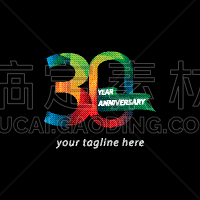 数字30,周年纪念,模板,形状,白色,蓝色,黑色,黄金,设计,复古