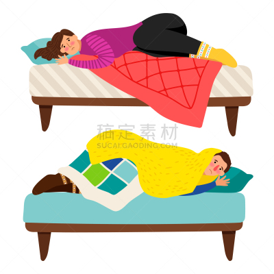 男人,女人,沮丧,床,成年的,人,夜晚,失眠症,疲劳的,概念