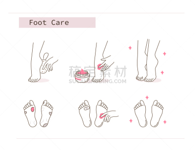 去死皮,腿,去角质,女人,玉米,导游,绘画插图,少女,清洁海绵