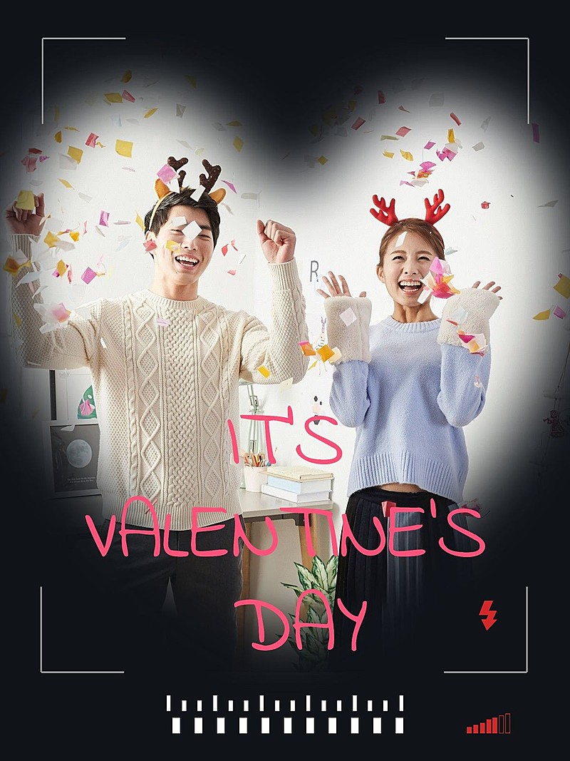 情人节情侣晒照PLOG模板