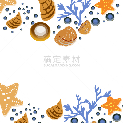 白色,贝壳,夏天,快乐,贺卡,分离着色,自然,问候,收集,装饰