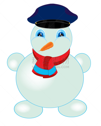 雪人,鸭舌帽,新年,图像,模塑,雪,矢量,围巾,胡萝卜,服务