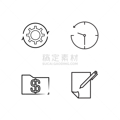 商务,轮廓,计算机图标,简单,技术,计算机软件,蜘蛛网,钟,布置,改进