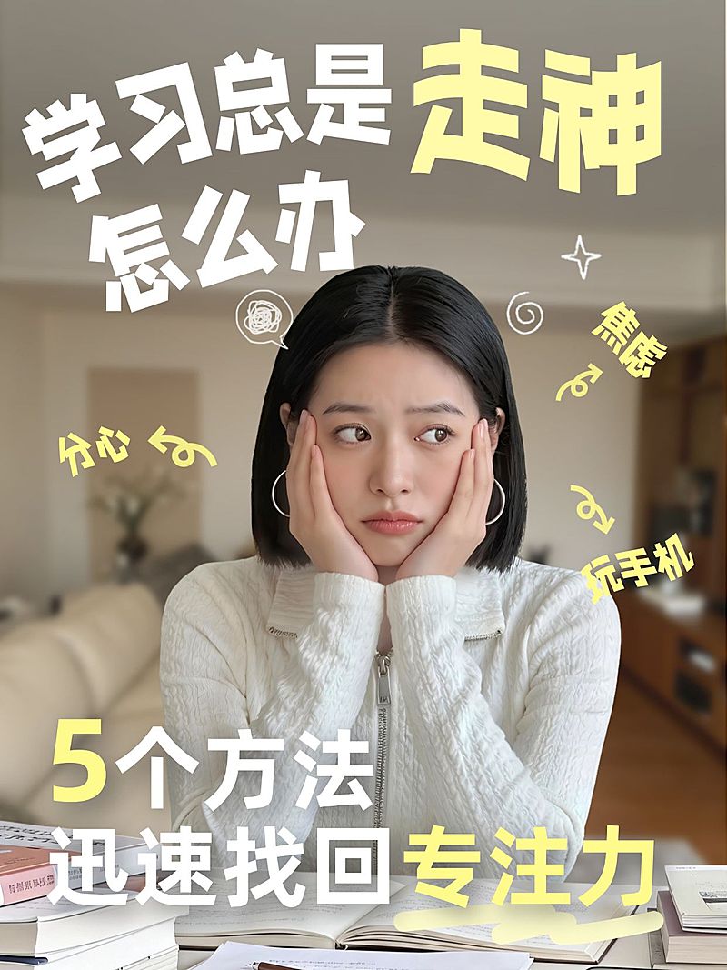 知识付费学习攻略分享人像小红书封面