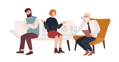 婚姻,沙发,老年人,分离着色,人,男人,家庭,决定,坐