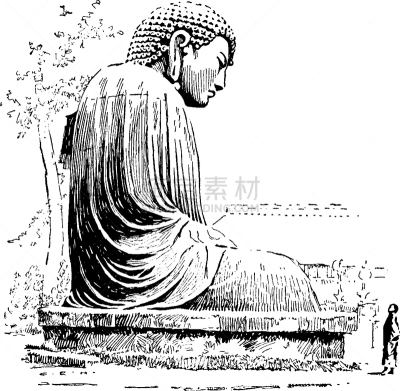 镰仓大佛,白色,矢量,图像,雕刻图像,横滨,黑色,复古