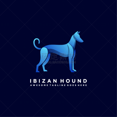 logo hunting dog gradient colorful